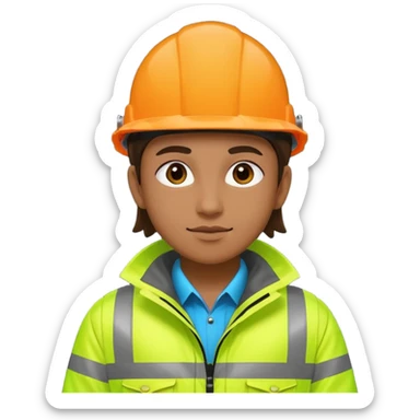 walking person wearing a neon safety jacket sticker