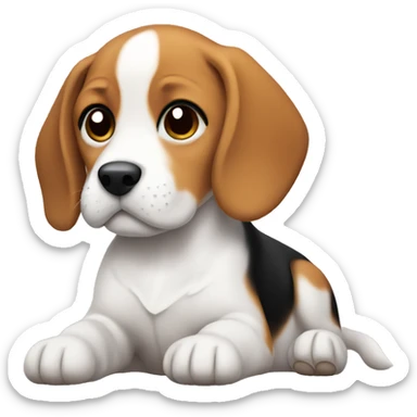 Beagle puppy laying  sticker