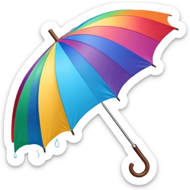 colorful umbrella for rain sticker