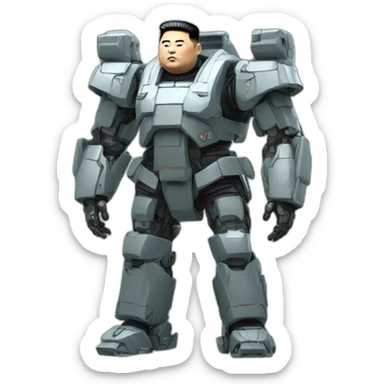 Kim Jong-un shaped mech suit sticker