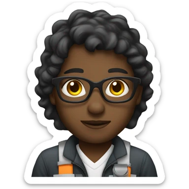 black civil engineer student sticker