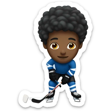 Black guy playing hockey sticker