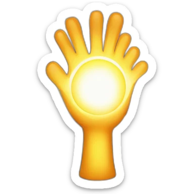 Illustrate a strong arm with a radiant energy field, against an inspiring mountain peak." sticker