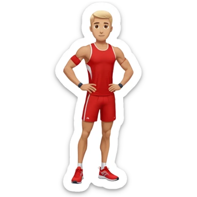 make a tall male runner in red sticker