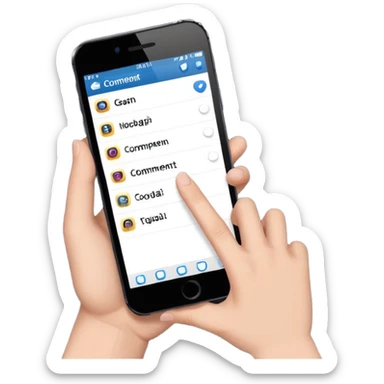 smartphone wirting an instagram comment sticker