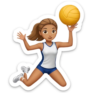 girl playing volleyball  sticker
