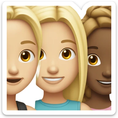 blonde girl smiling with friends sticker