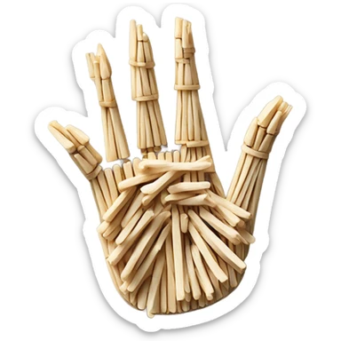 Toothpick hand sticker