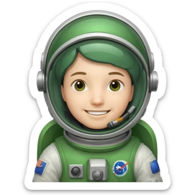 Engineer in an green astronaut suit sticker