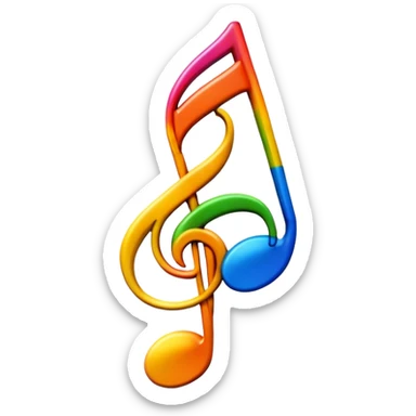 3D goofy music icon logo note  no background unique  sticker