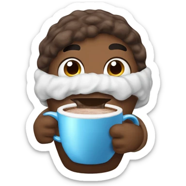 a cozy hot choccolate winter emoji  sticker
