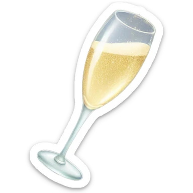 To a champagne glass with sparkle sticker