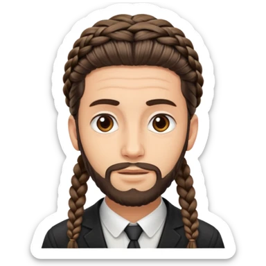 Orthodox Jewish Man emoji, with the braided hair sticker