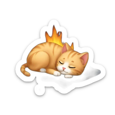 A baby cat that sleeps by the fireplace sticker