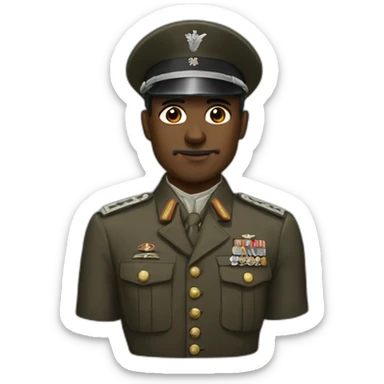 black man as a world war two german general sticker