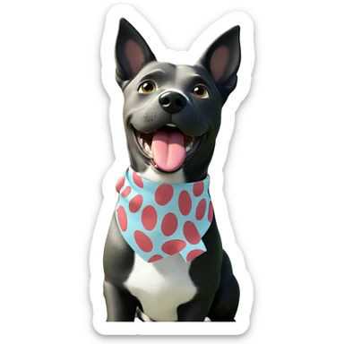 playful dog with tongue out sticker