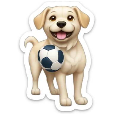 Chien qui coure avec un ballon de rugby sticker