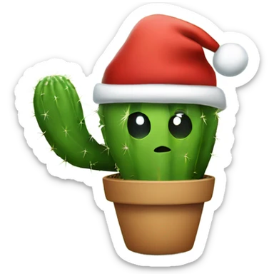 Cactus with Santa Hat sticker