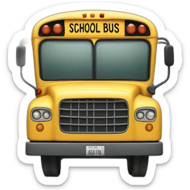 sad school bus waving sticker