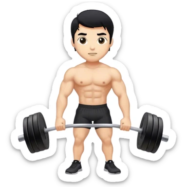 Gym man black hair sticker
