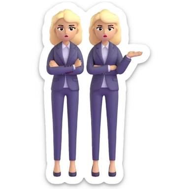 full body angry blonde profesora without glasses, blonde hair sticker