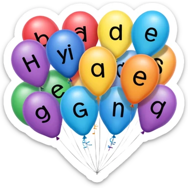 The words “hide your girlfriends” written in party balloons multicolored sticker