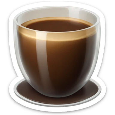 raf coffee in a glass cup no gradient just creame color sticker