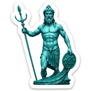 Poseidon Statue sticker