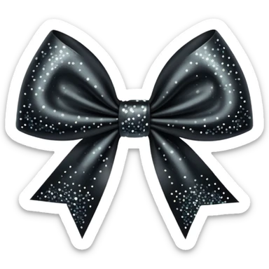 black sparkling bow sticker
