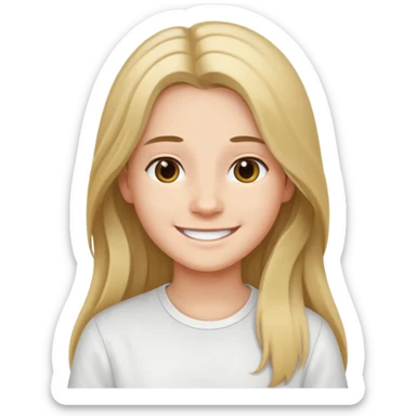 jeune cheveux long avec le sourire style européen sticker