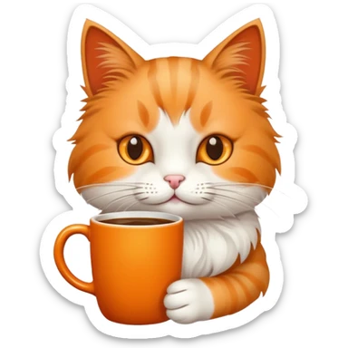 Cat drinking coffee  sticker
