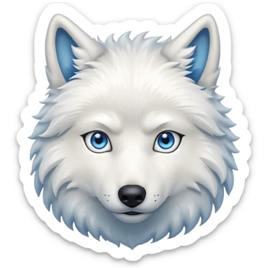 White wolf with blue eyes sticker