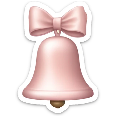 Pale blush pink bell with bow sticker