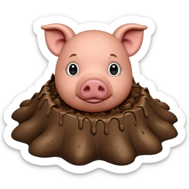 Pig in mud sticker