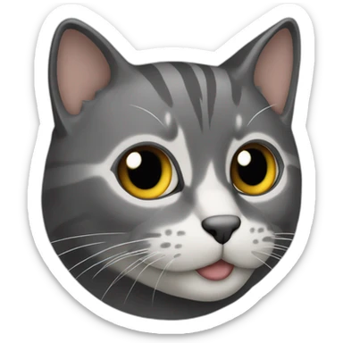 Gato rayado color plomo sticker