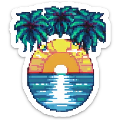 sunrise over the ocean sticker