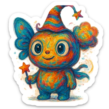 labobo character, playful and imaginative, surreal style, imaginative and unique, vivid colors sticker