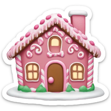 Pink gingerbread house sticker
