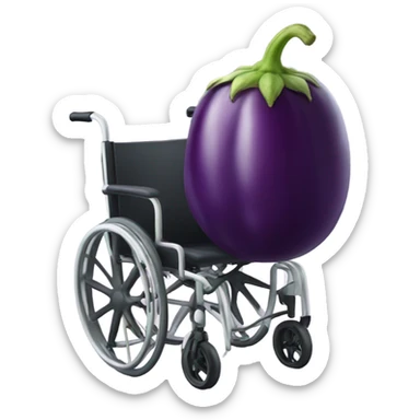Wheelchair with eggplant sticker