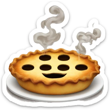 Pie smoking and oozing sticker