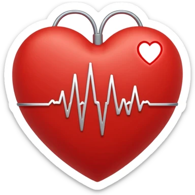 basic red heart, solid color, nothing special.  with ekg line through it sticker