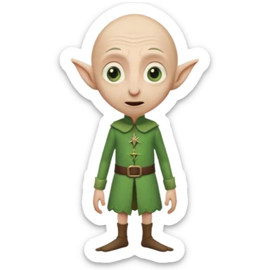 Dobby standing up without hair sticker