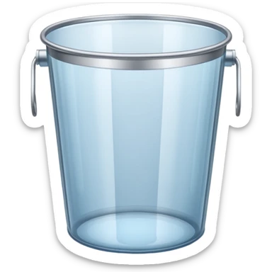 a transparent glass bucket sticker