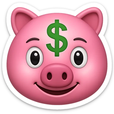 pink money emoji with a dollar sign sticker