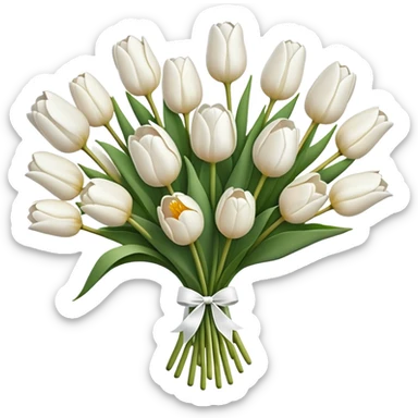 white tulip bouquet  sticker