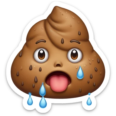 a poop crying sticker