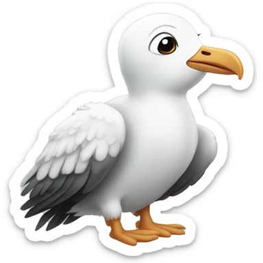 Baby albatross with wings outstretched  sticker