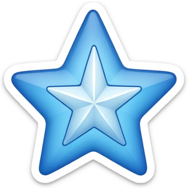 Create a verified badge a blue star with a white verified sign in middle sticker