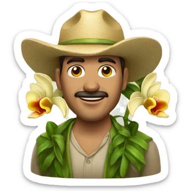 hombre disfrazado de orquídeas sticker