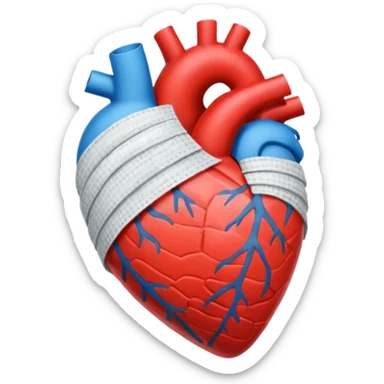 corazón celeste vendado  sticker